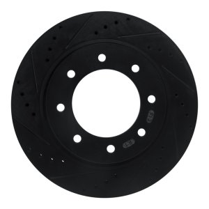 Nissan NV1500 Brake Rotor (1) - Front Left - R1 Concepts - Drilled & Slotted - Black - `12-`21